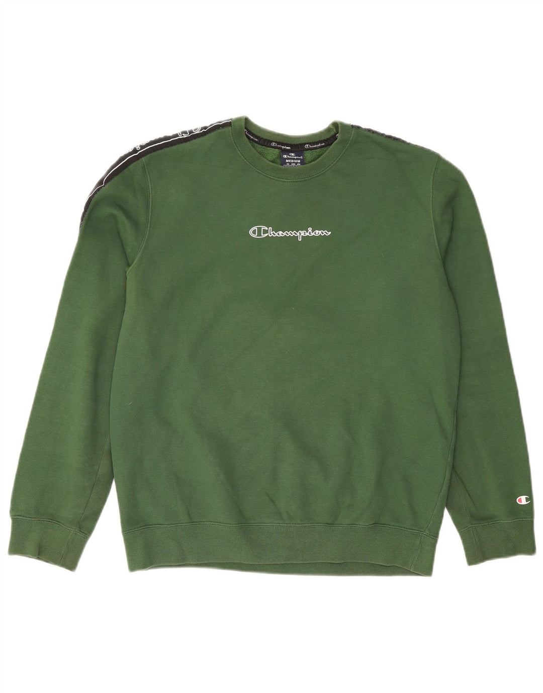 Felpa grafica da uomo Champion, maglione, cotone verde medio