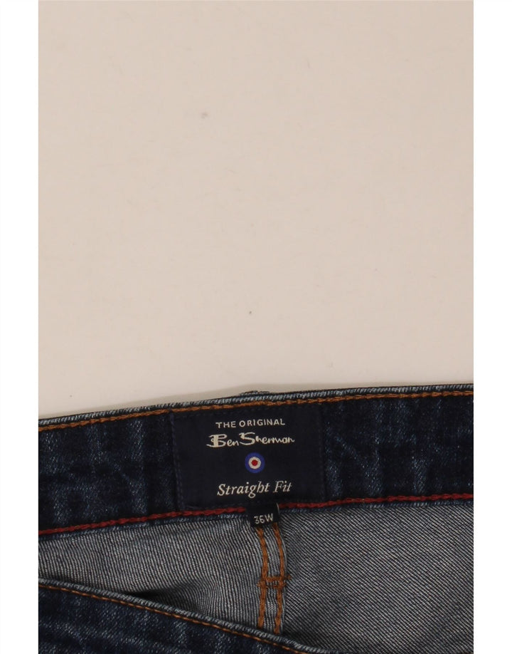 Jeans dritti da uomo Ben Sherman W36 L31 cotone blu navy