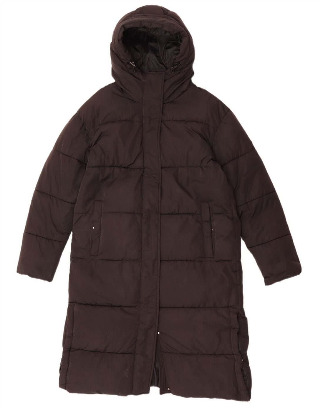 Cappotto imbottito oversize con cappuccio da donna Superdry UK 10 piccolo poliestere nero