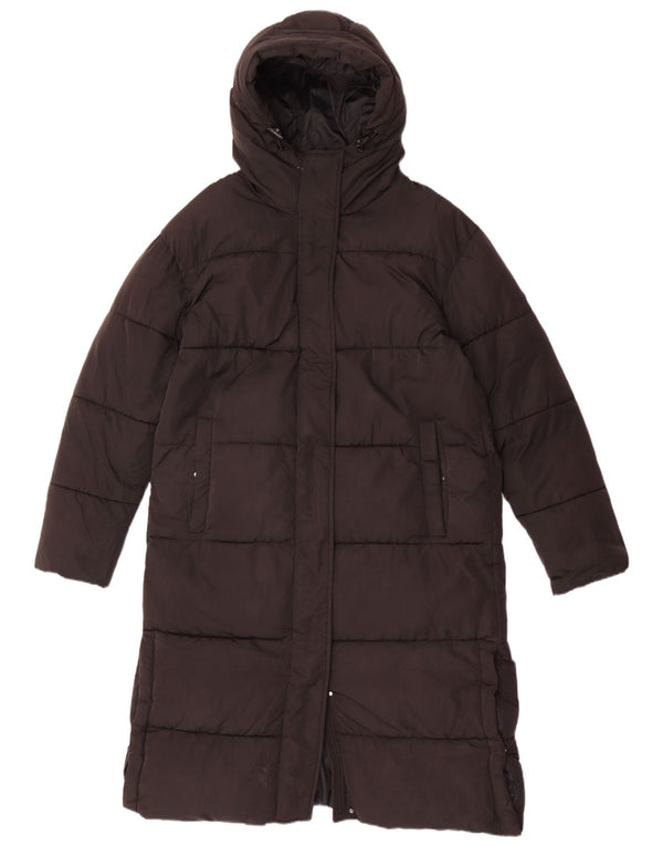 Cappotto imbottito oversize con cappuccio da donna Superdry UK 10 piccolo poliestere nero
