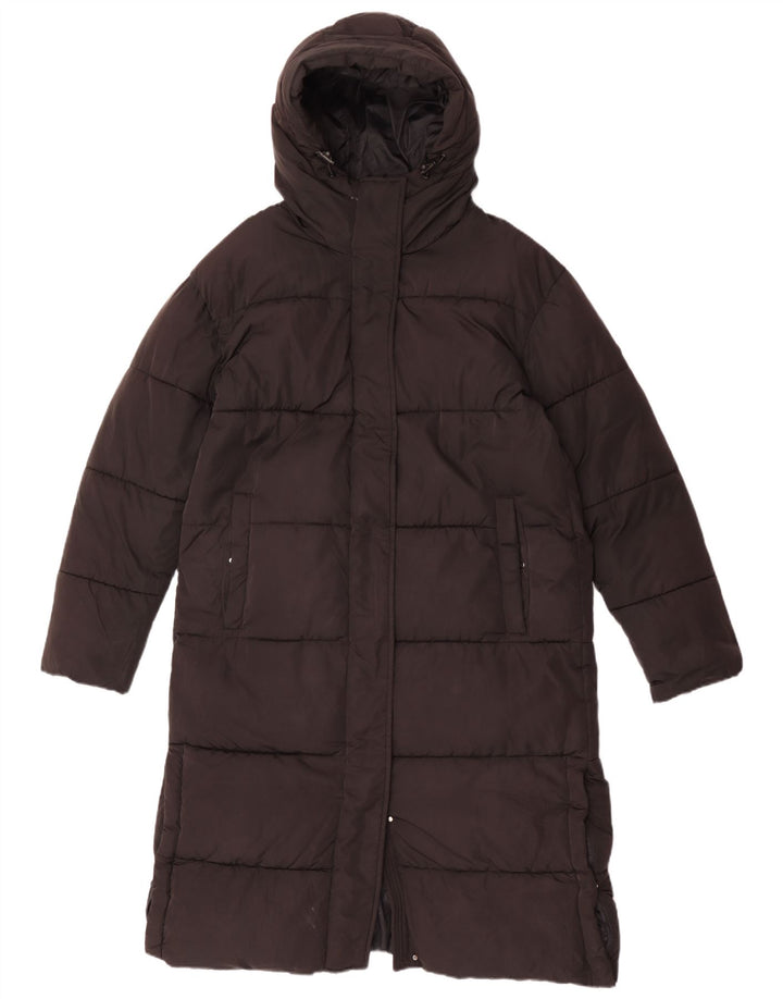 Cappotto imbottito oversize con cappuccio da donna Superdry UK 10 piccolo poliestere nero
