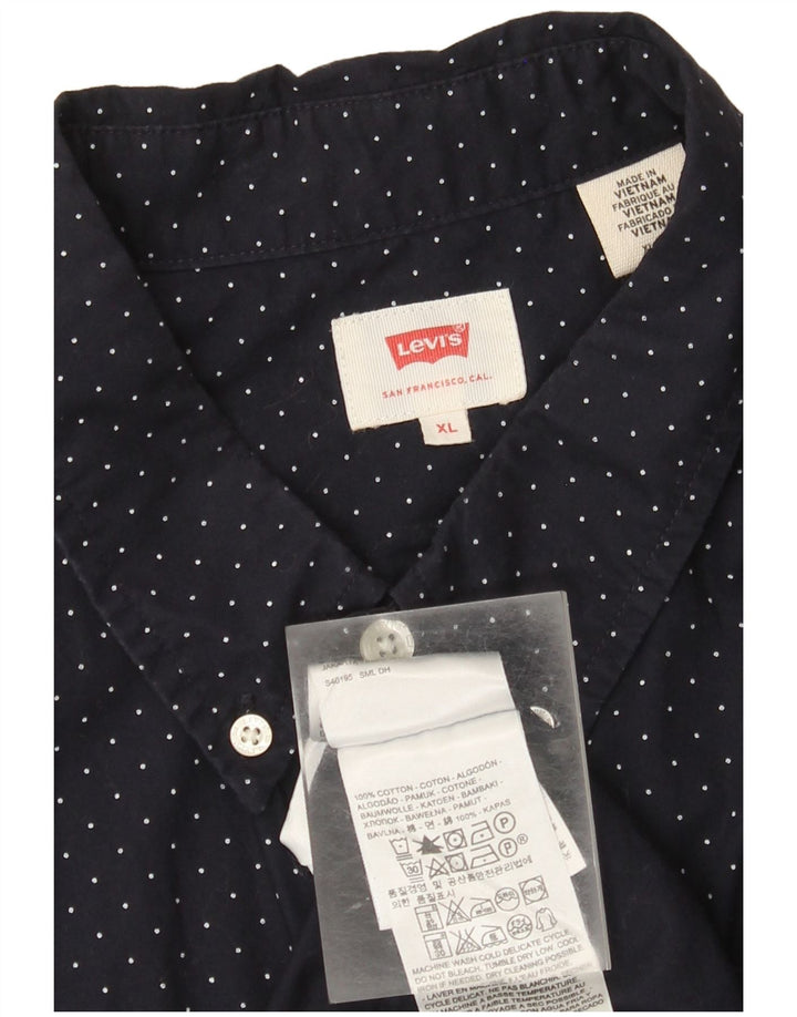 Camicia Levi's da uomo XL in cotone maculato blu navy