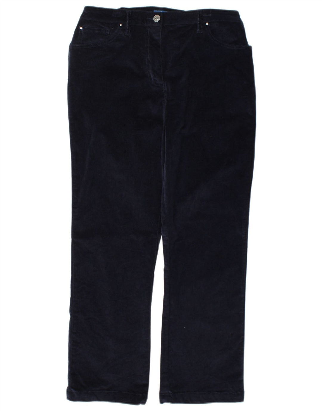Pantaloni da donna in velluto a coste COTTON TRADERS UK 12 Medium W30 L27 Blu navy