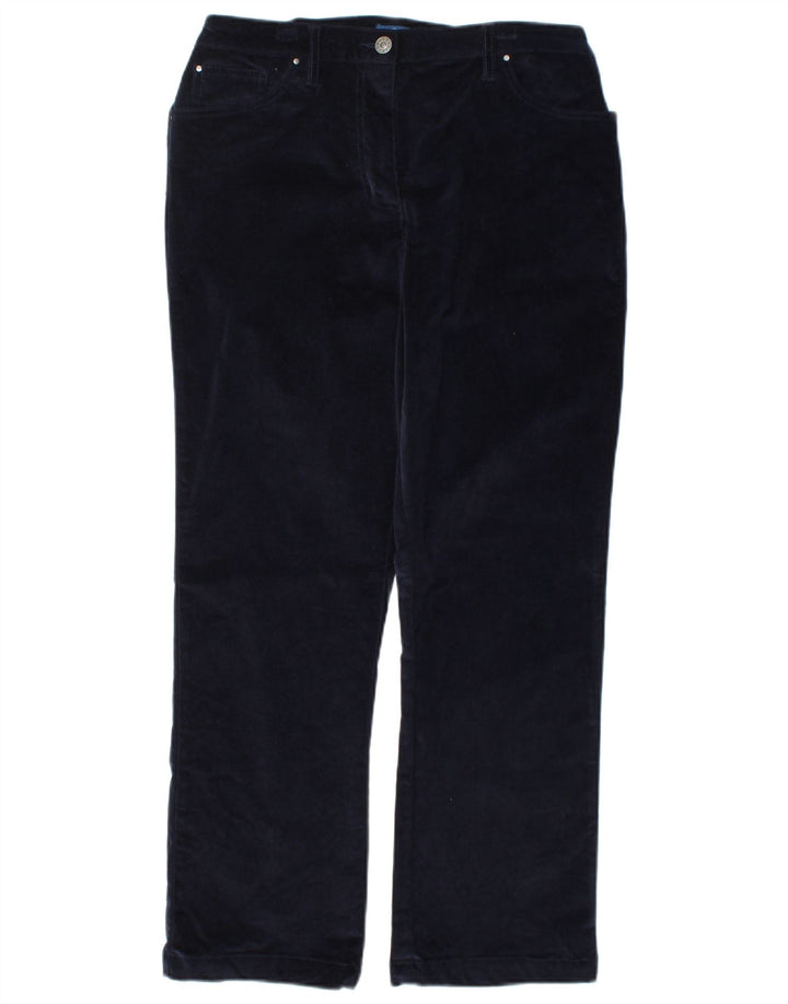 Pantaloni da donna in velluto a coste COTTON TRADERS UK 12 Medium W30 L27 Blu navy