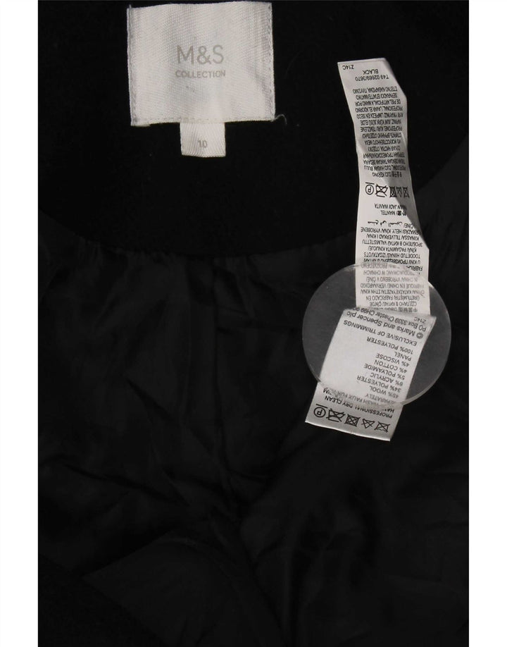 Montgomery con cappuccio da donna Marks & Spencer UK 10 piccolo in lana nera