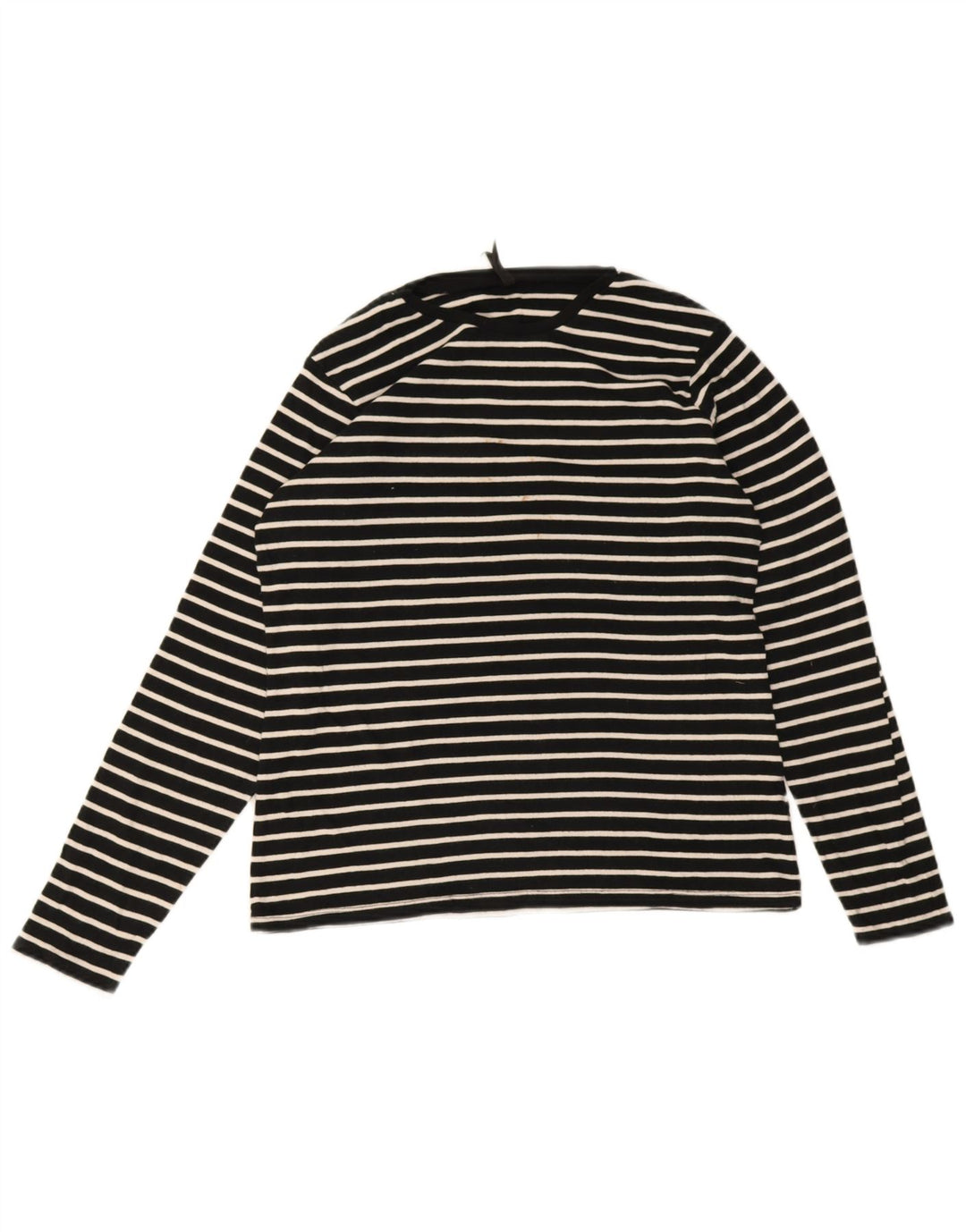 Marks & Spencer Top da donna a maniche lunghe UK 16 Large in cotone a righe nere