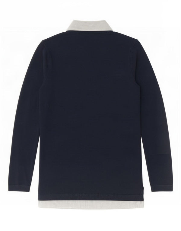 Polo a maniche lunghe da donna Tommy Hilfiger UK 6 XS blu navy a righe