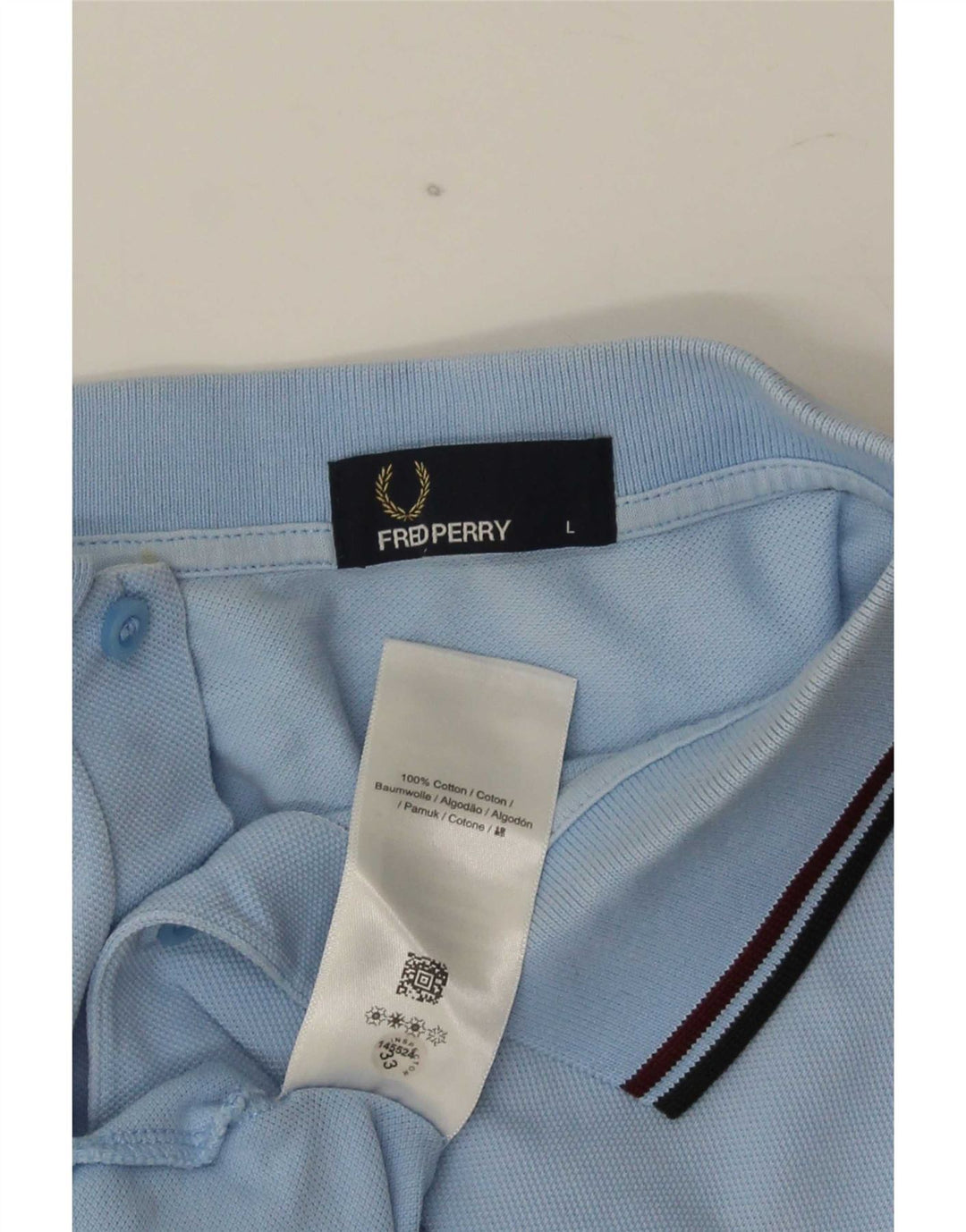 Polo da uomo Fred Perry in cotone a righe grandi blu