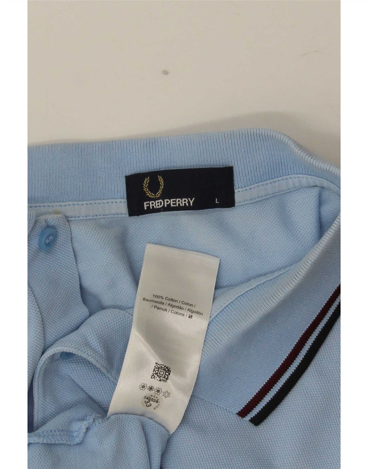 Polo da uomo Fred Perry in cotone a righe grandi blu