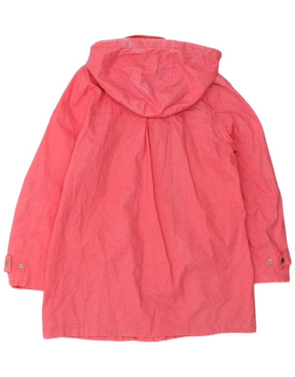 JOULES Impermeabile con cappuccio da donna UK 12 Lino rosa medio