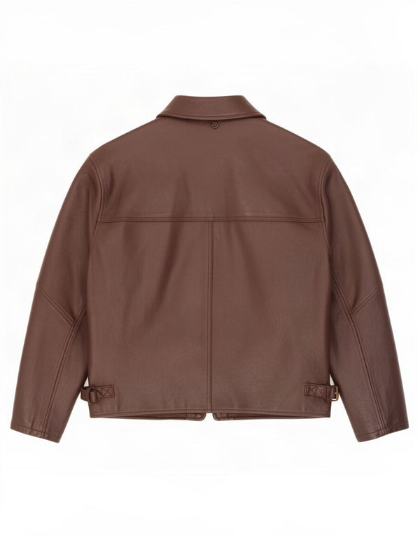 Giacca in pelle vintage da uomo UK 42 XL Marrone
