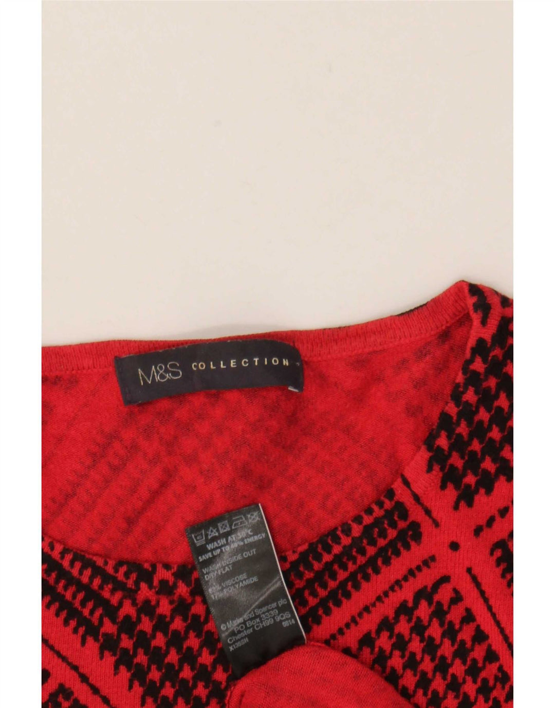 Maglione maglione con scollo a barca da donna Marks & Spencer UK 12 rosso medio
