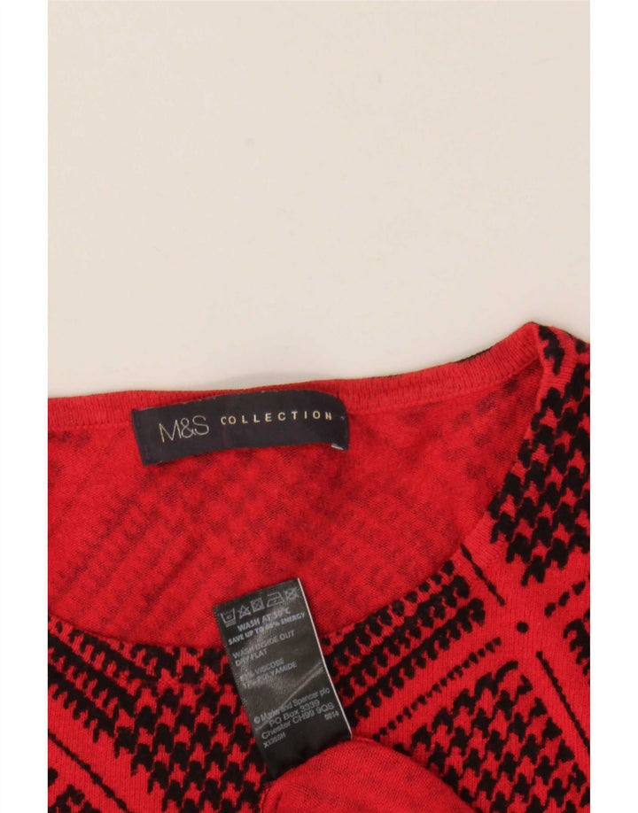 Maglione maglione con scollo a barca da donna Marks & Spencer UK 12 rosso medio
