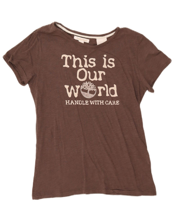 T-shirt grafica da donna Timberland Top UK 14 Marrone medio