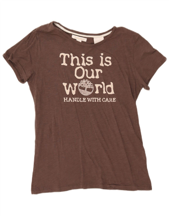 T-shirt grafica da donna Timberland Top UK 14 Marrone medio