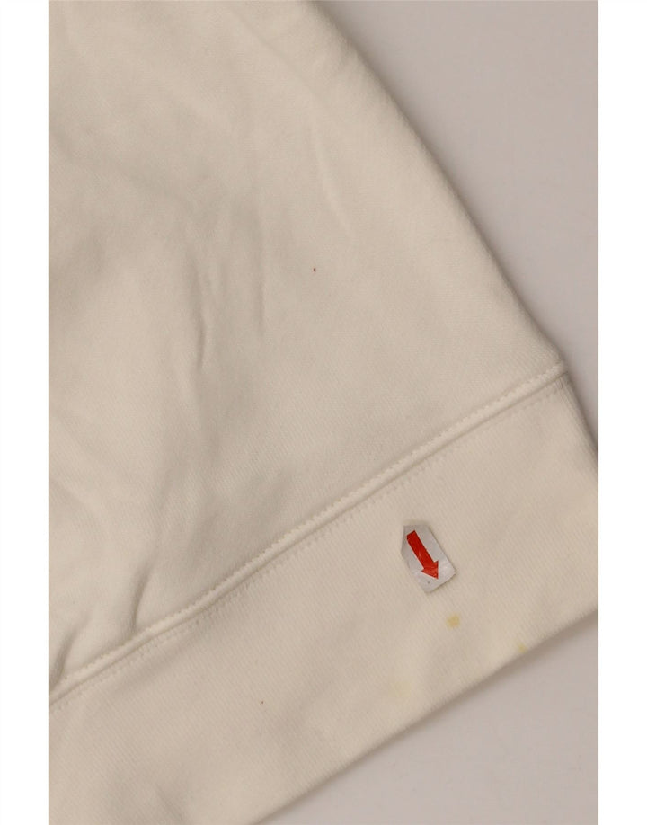 Felpa con cappuccio grafica da uomo Adidas, cotone bianco medio
