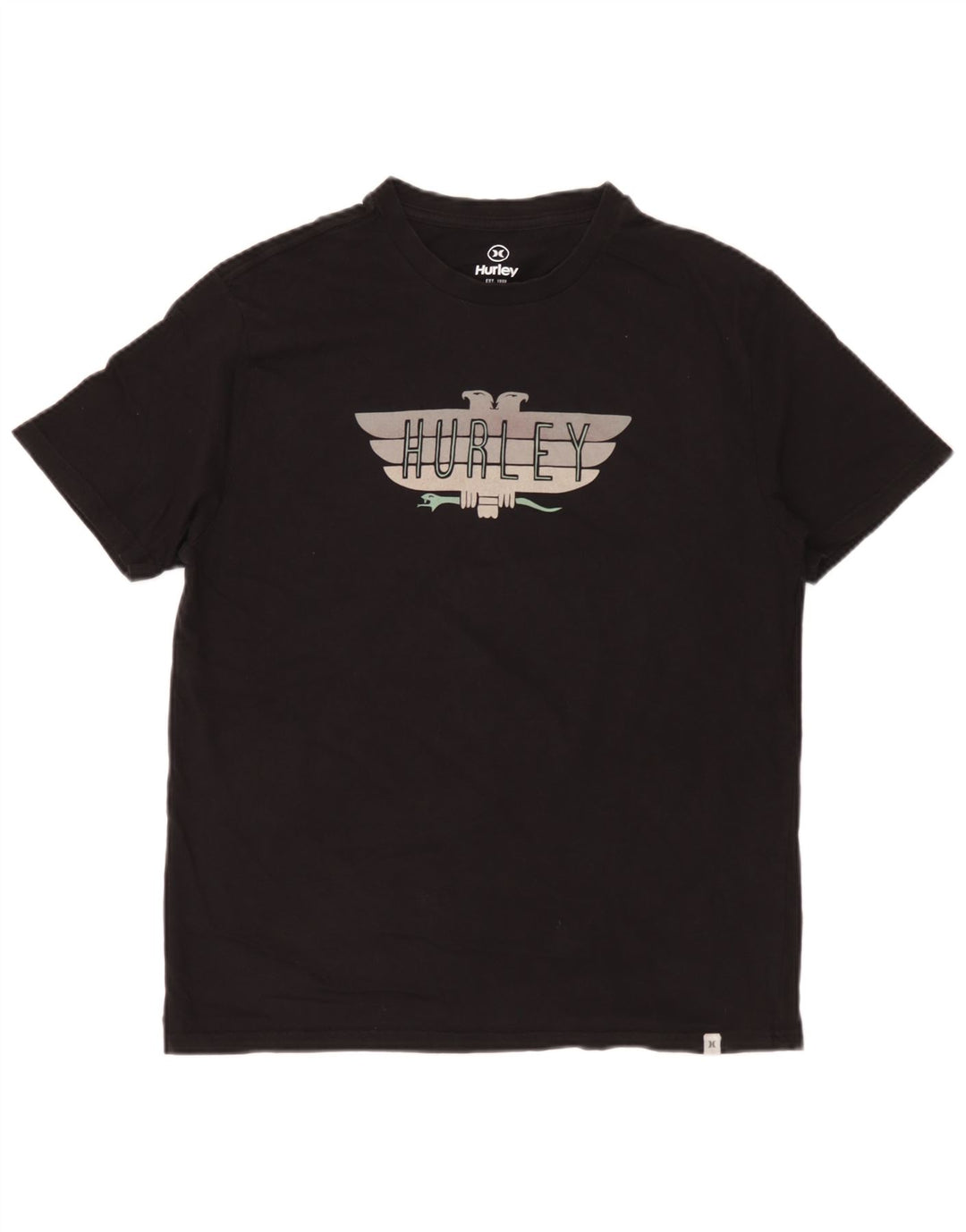 T-shirt grafica da uomo Hurley Top in cotone nero medio