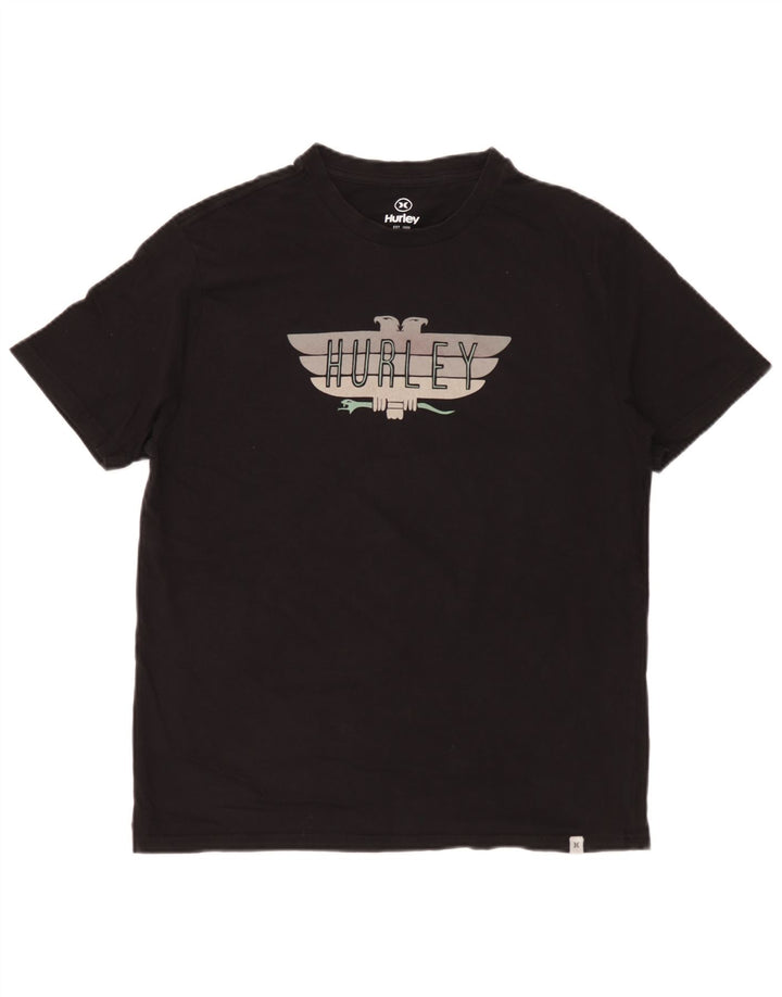 T-shirt grafica da uomo Hurley Top in cotone nero medio