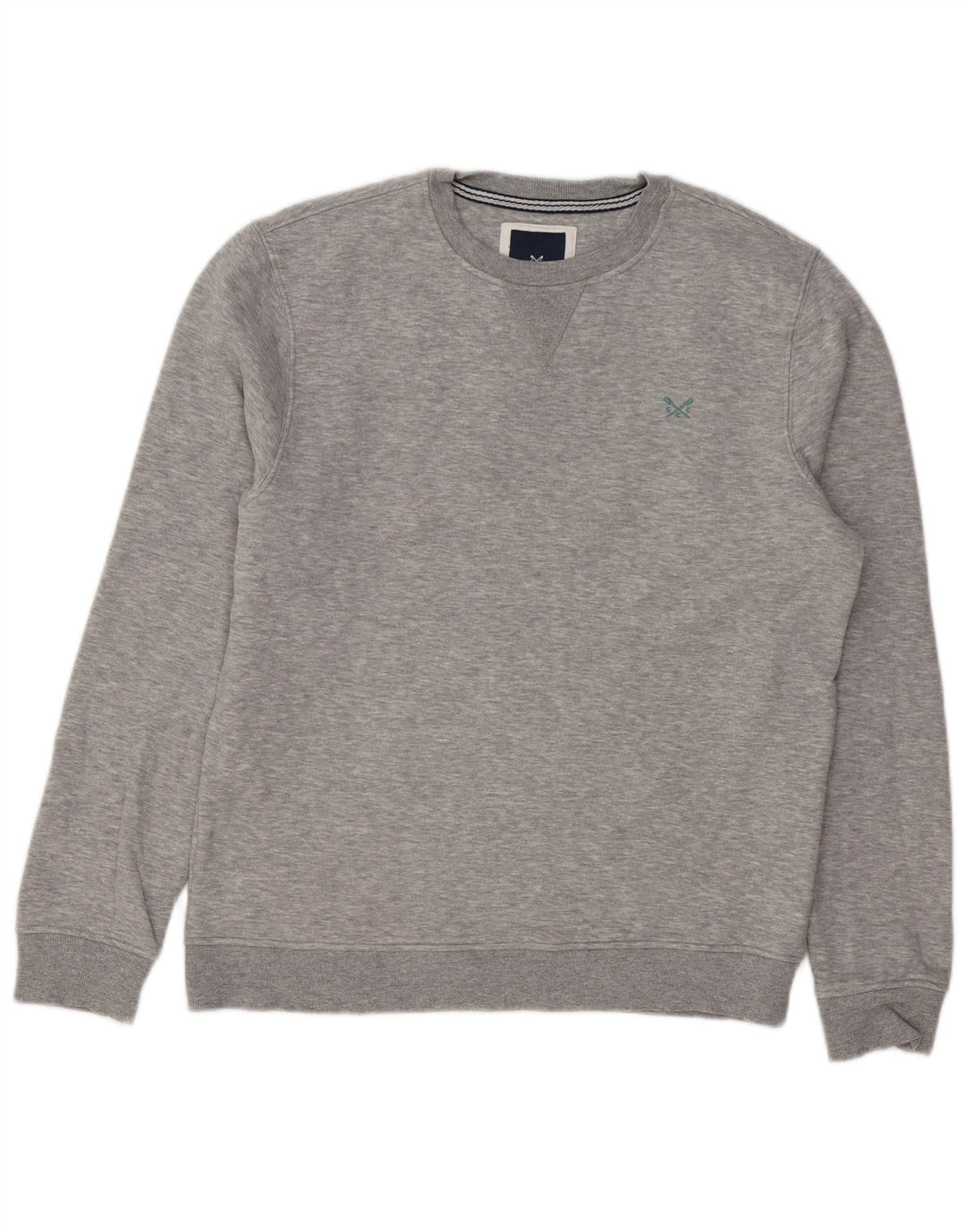 CREW CLOTHING Felpa da uomo in cotone grigio medio