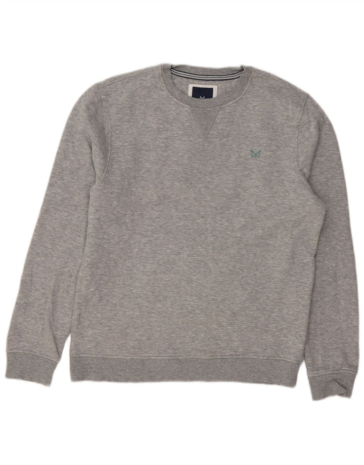 CREW CLOTHING Felpa da uomo in cotone grigio medio