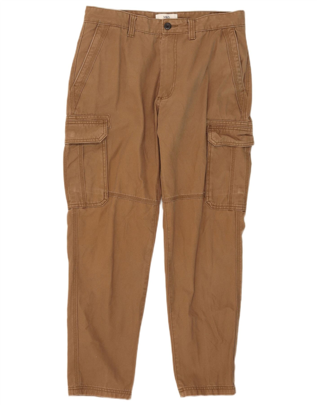 Pantaloni cargo slim da uomo Marks & Spencer W32 L27 cotone beige