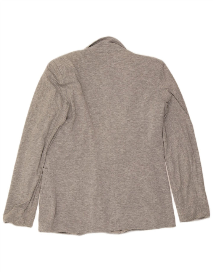Giacca blazer a 1 bottone da donna Oasis UK 10 piccola viscosa screziata grigia