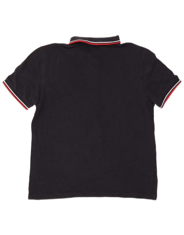 Polo da uomo Fred Perry grande in cotone a righe blu navy