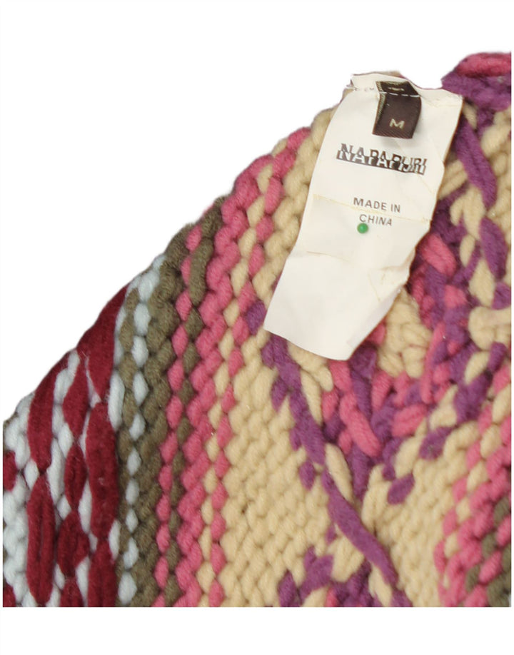 Maglione cardigan grafico da donna NAPAPIJRI UK 12 Marrone medio geometrico