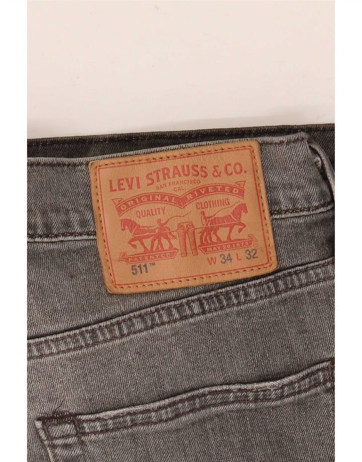 Jeans Levi's Uomo 511 Slim W34 L32 Cotone Grigio