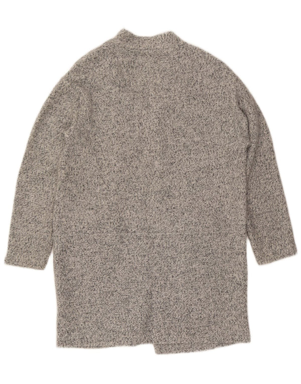 Maglione cardigan lungo oversize da donna Zara UK 10 piccolo grigio screziato
