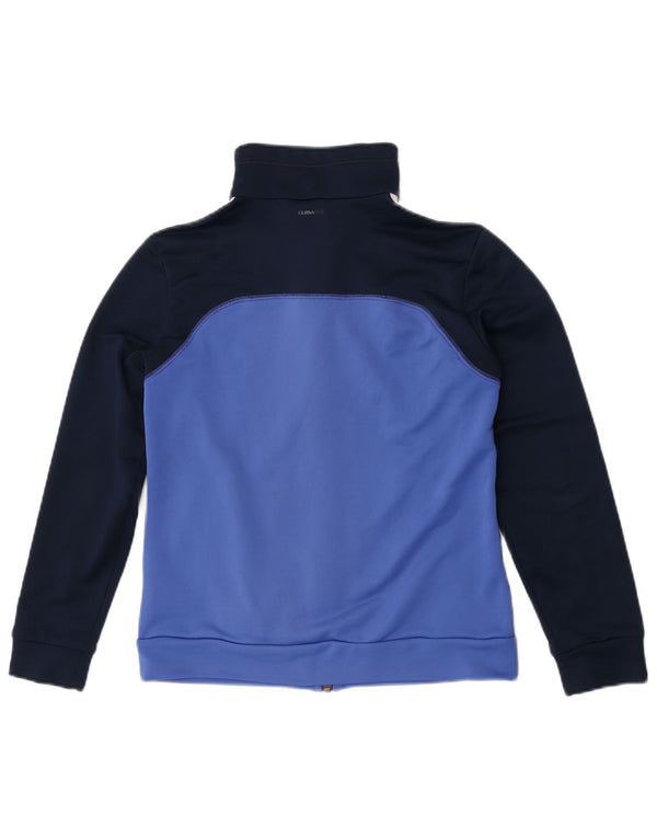 Giacca da ginnastica Adidas Climalite da donna UK 4/6 XS Blu Colourblock