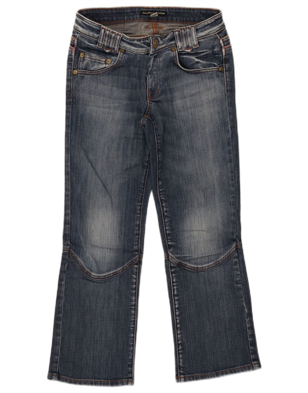 Jeans cropped da donna Guess W26 L24 cotone blu