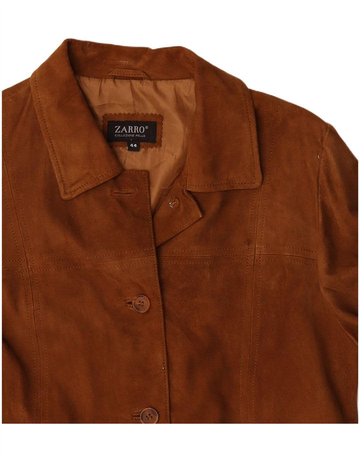 Giacca in pelle scamosciata da donna Zarro IT 44 in pelle marrone medio