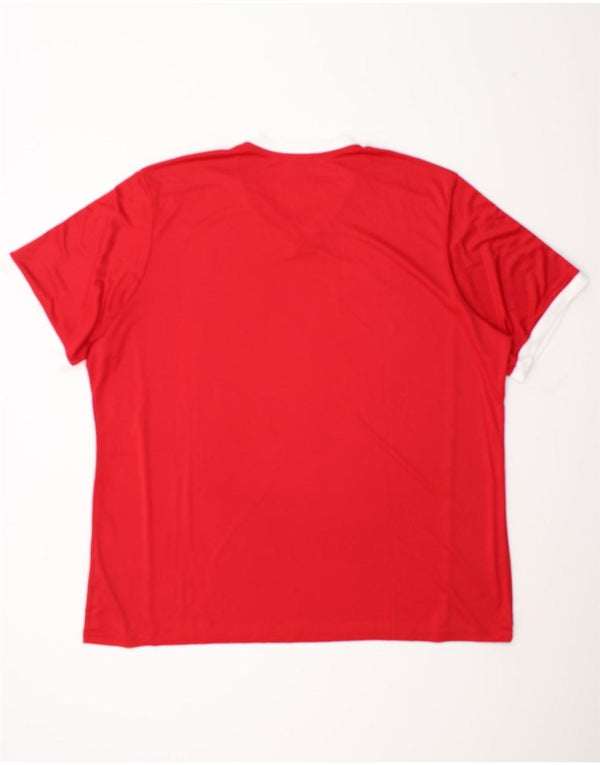 T-shirt Adidas Climalite da uomo Top 3XL Poliestere color block rosso