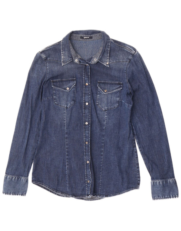 Camicia in denim da donna Gas UK 14 grande cotone blu