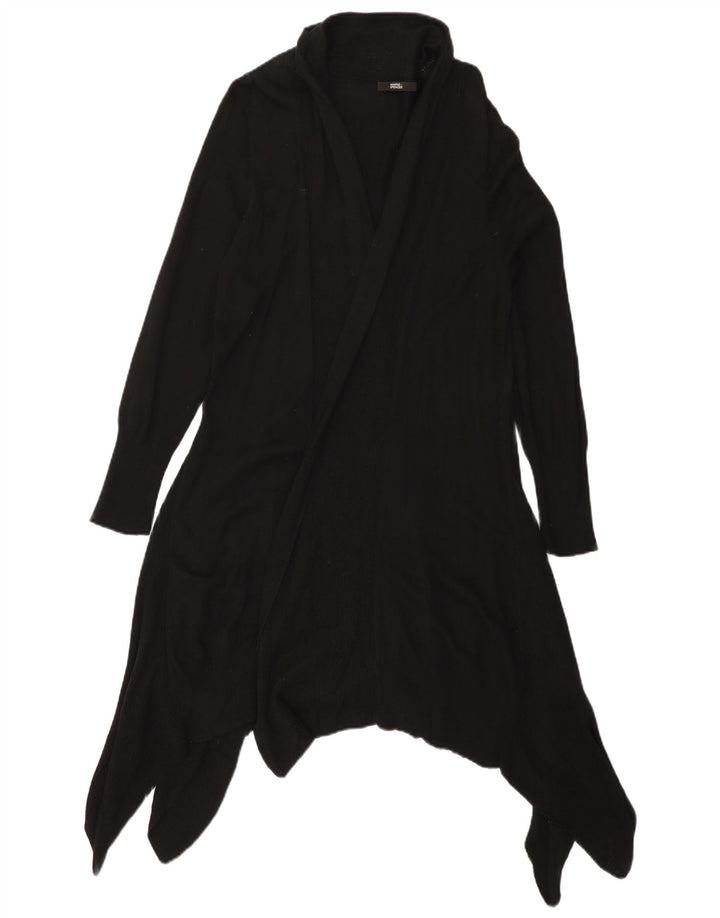 Maglione cardigan aperto lungo da donna Marks & Spencer UK 16 grande nero