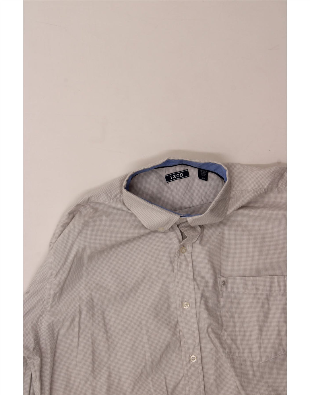 IZOD Mens Shirt Large Grey Check Cotton Vintage Izod and Second-Hand Izod from Messina Hembry 