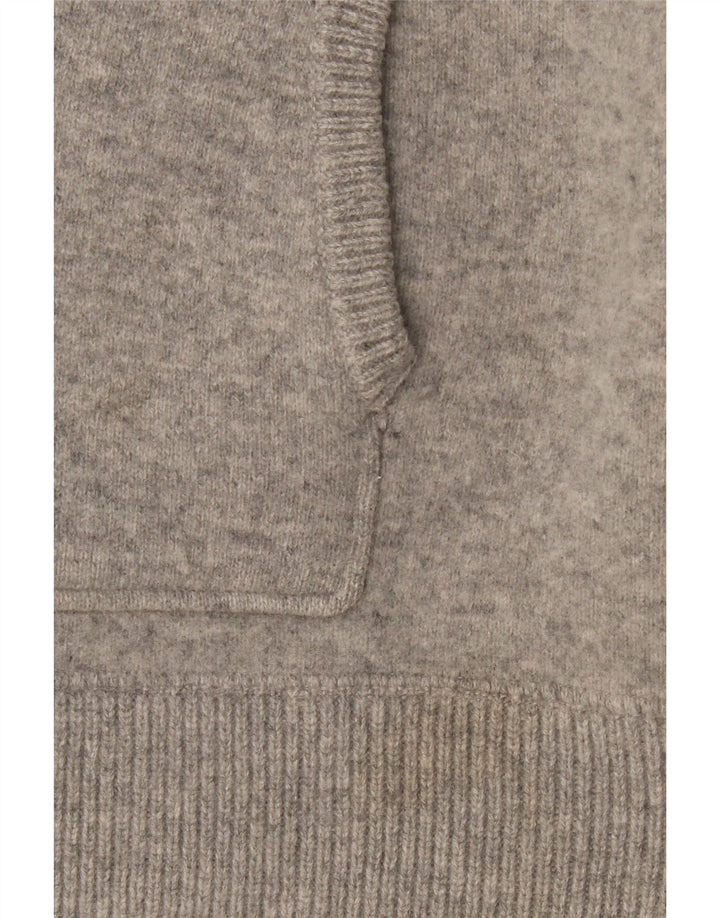 Maglione cardigan con cappuccio da donna Zara UK 14 Lana grigio medio