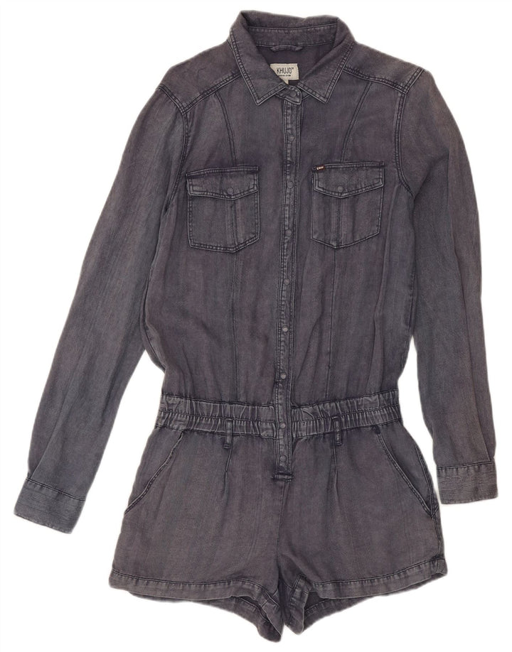 KHUJO Womens Long Sleeve Playsuit UK 10 Small Navy Blue Viscose