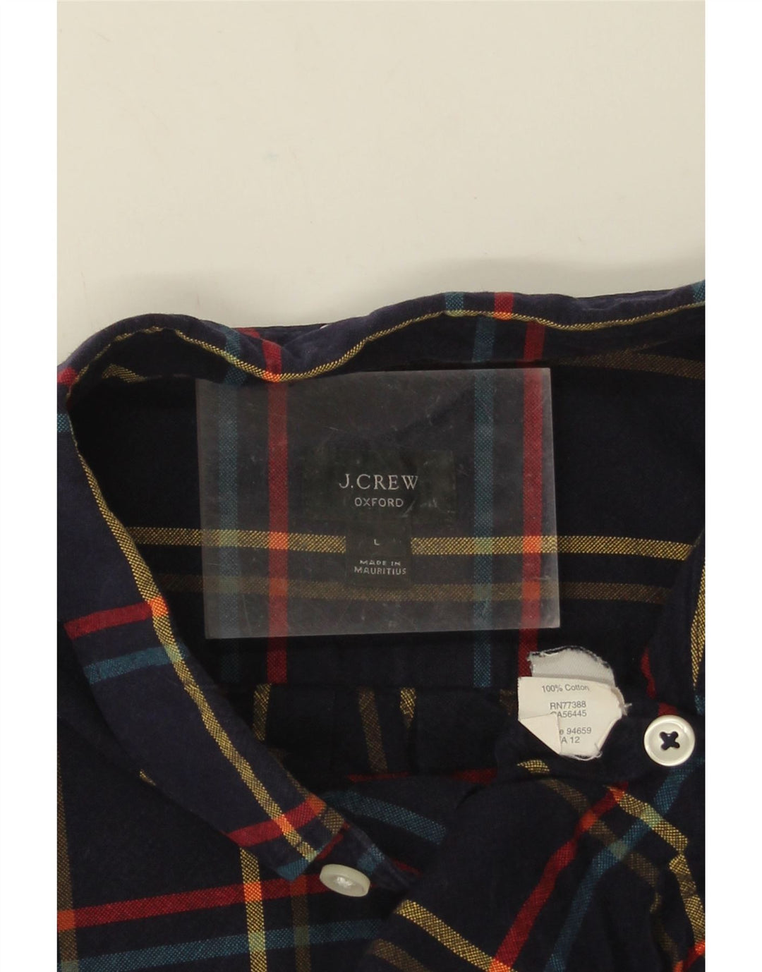 J. Crew Camicia da uomo in flanella di cotone a quadri blu navy grande