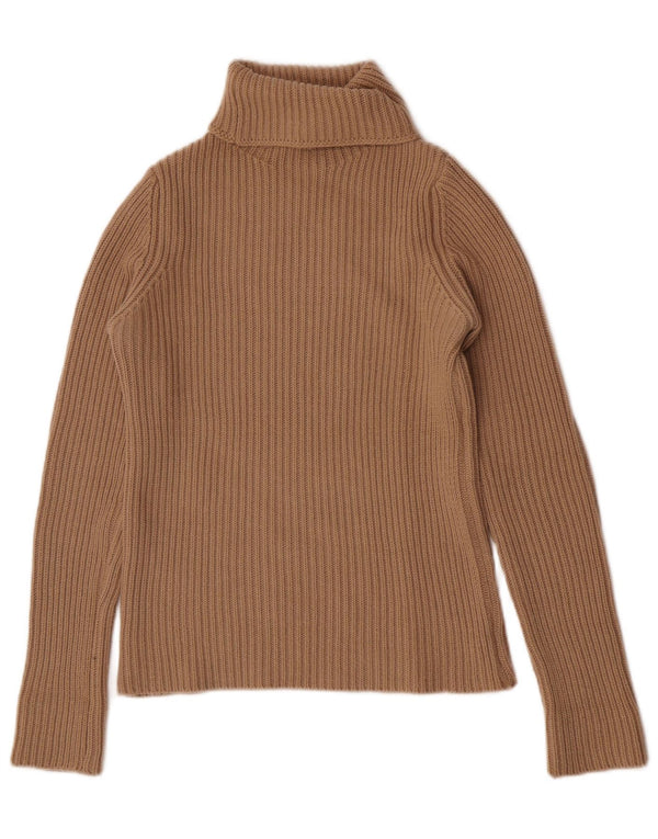 Maglione maglione da donna Stefanel con collo alto UK 12 Lana marrone medio
