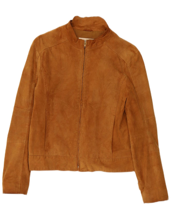 Giacca bomber da donna in pelle scamosciata Conbipel UK 10 piccola in pelle beige