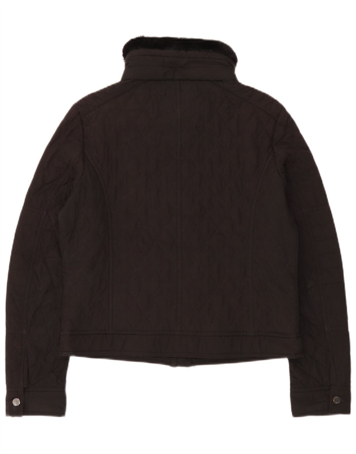 Giacca trapuntata da donna Tommy Hilfiger UK 14 poliestere nero medio