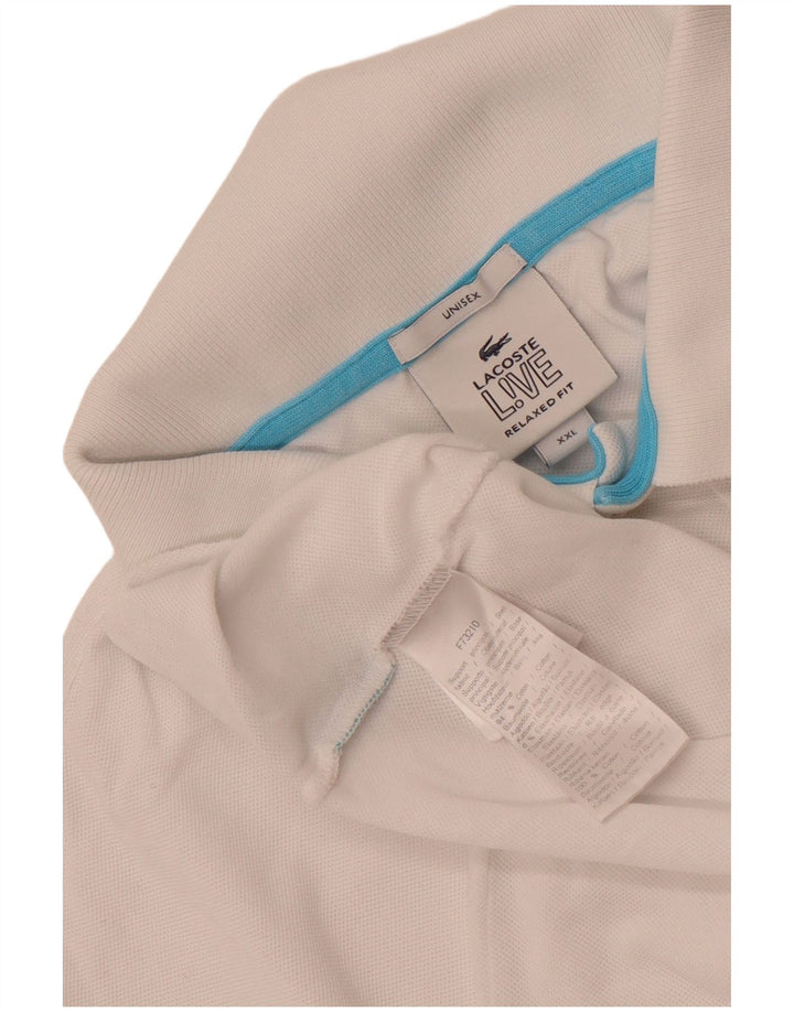 Polo Lacoste da uomo unisex vestibilità rilassata 2XL cotone bianco