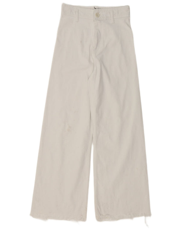 Jeans Zara da donna a vita alta a gamba larga EU 36 XS W26 L29 Bianco