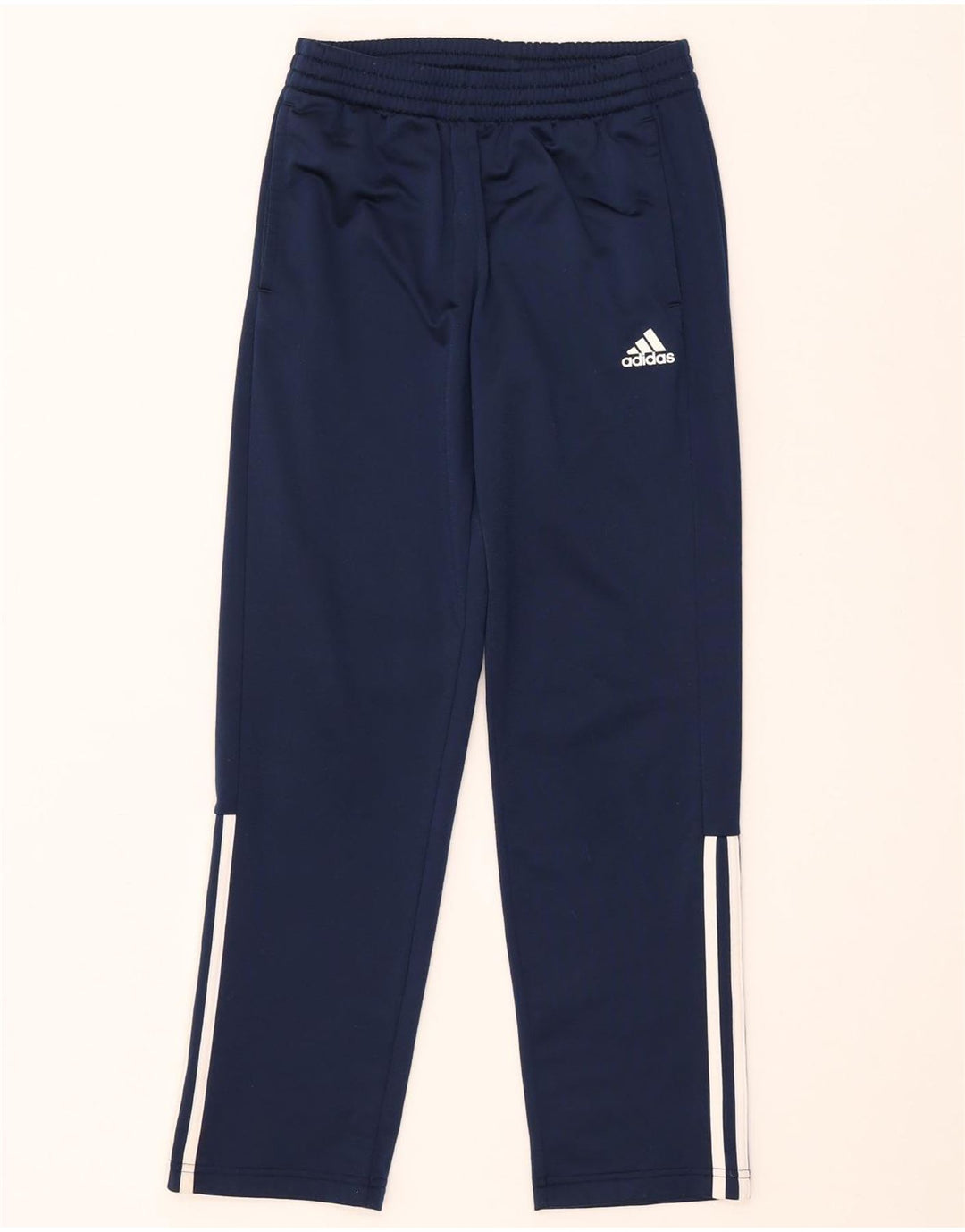 Pantaloni della tuta da ragazzo Adidas 11-12 anni in poliestere blu navy