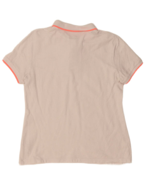 Polo da donna Lotto UK 14 grande cotone bianco