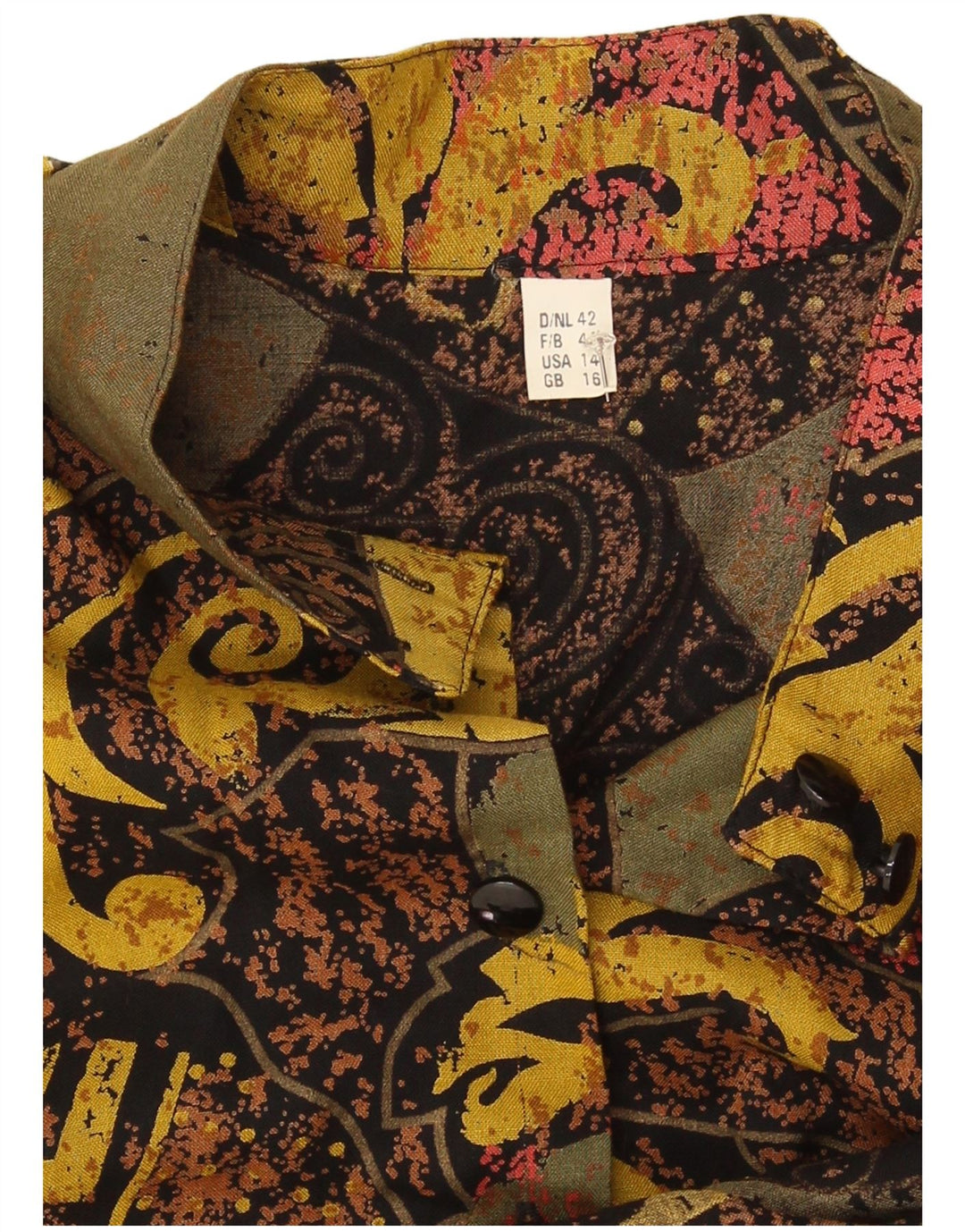Abito lungo da donna vintage UK 16 Grande Paisley multicolore
