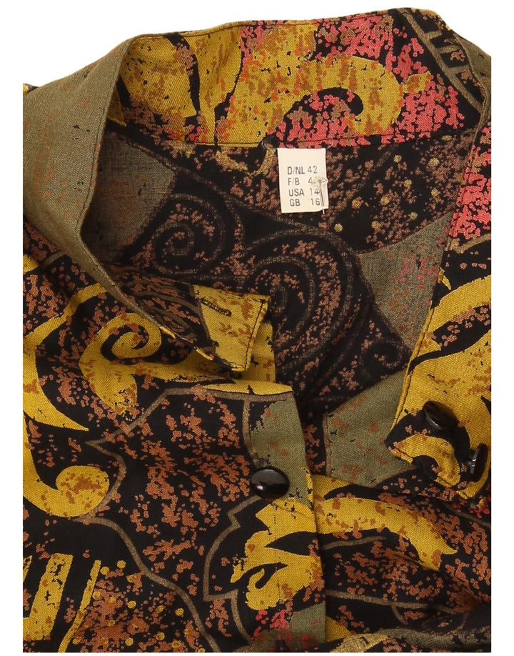 Abito lungo da donna vintage UK 16 Grande Paisley multicolore