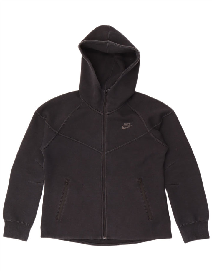 Felpa con cappuccio e zip Nike da uomo in cotone nero medio